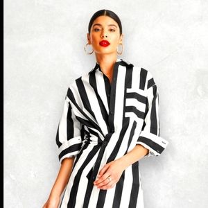 NWT Future Collective Striped button up dress